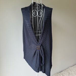 Soft Surroundings Cardigan Missy One Size Shawl poncho arm holes one button